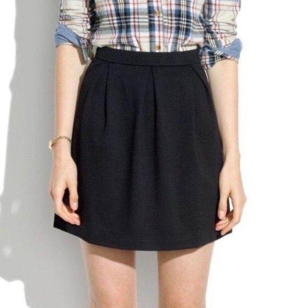 Madewell Y2K Bistro Texture Striped A-Line Pleated Mini Skirt sz 12 Large